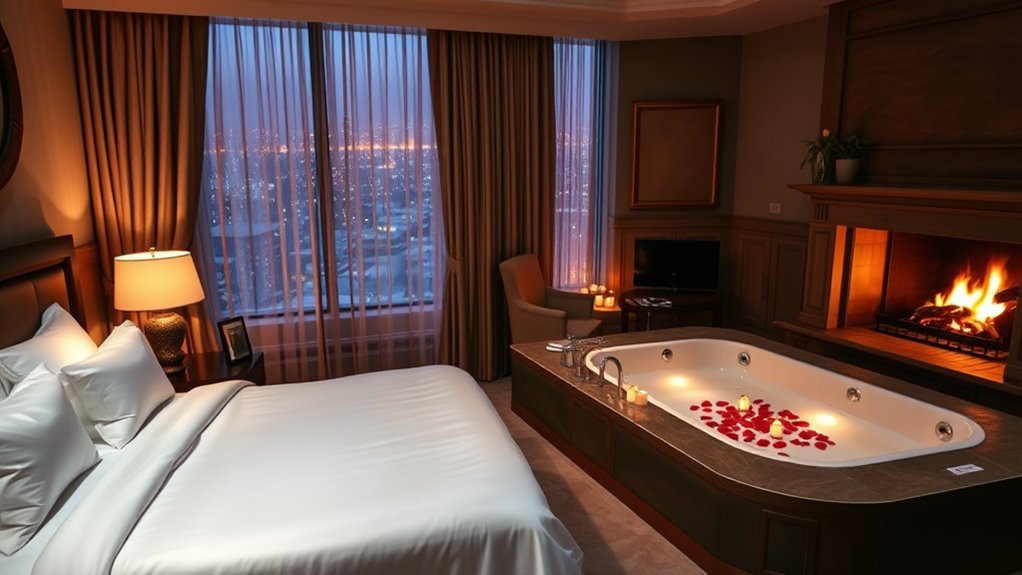 Romantic hotels with Jacuzzis in the room